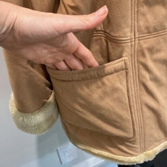 Novelti Faux Suede Shearling Coat SZ Medium - Picture 9 of 16